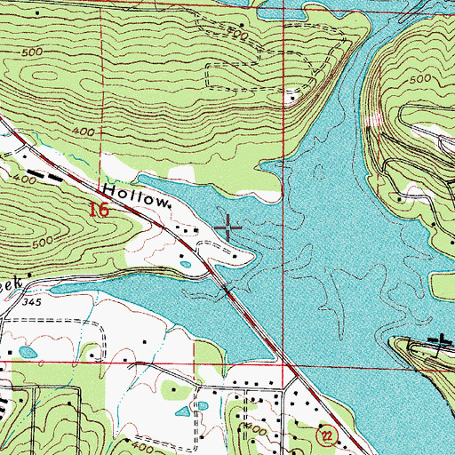 Topographic Map of Hickerson Hollow, AR