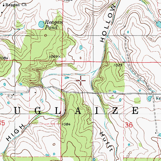 Topographic Map of Hufft Hollow, MO