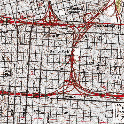 Topographic Map of Humboldt School (historical), MO