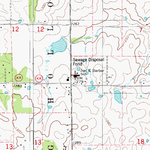 Topographic Map of Joel E Barber School, MO