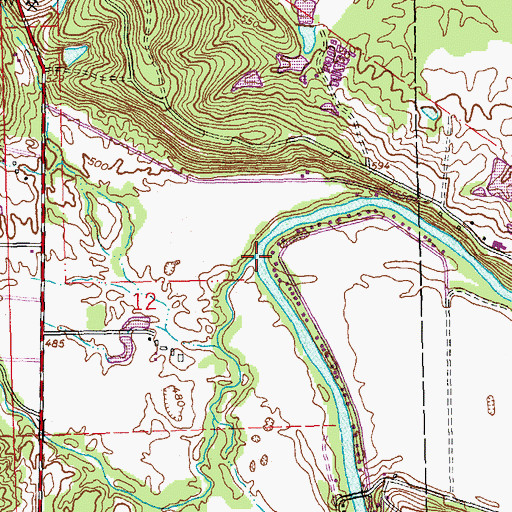 Topographic Map of Jones Creek, MO