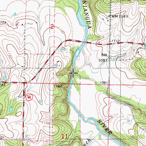 Topographic Map of Jones Creek, MO