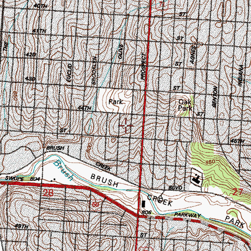 Topographic Map of Kumpf School (historical), MO