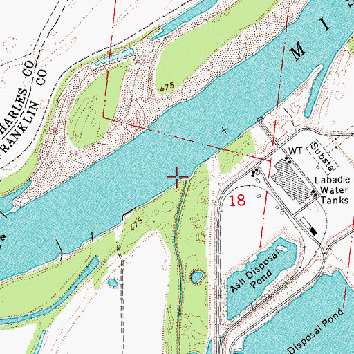 Topographic Map of Labadie Creek, MO