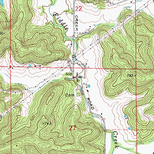 Topographic Map of Lartto Creek, MO