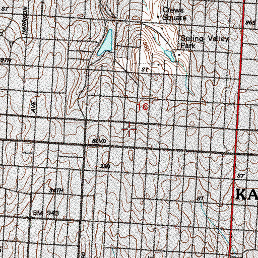 Topographic Map of Linwood School (historical), MO