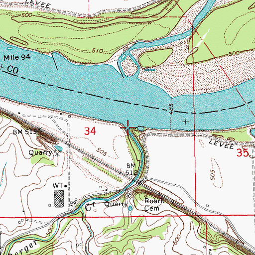 Topographic Map of Little Berger Creek, MO