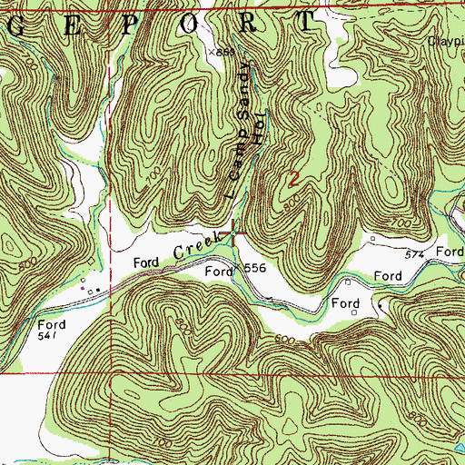 Topographic Map of Little Camp Sandy Hollow, MO