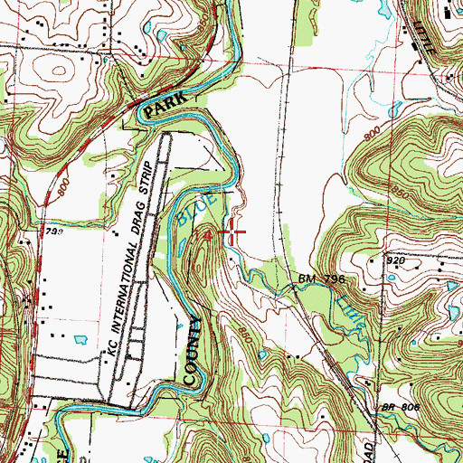 Topographic Map of Little Cedar Creek, MO