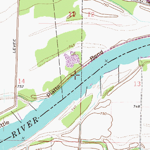 Topographic Map of Little Platte Bend, MO