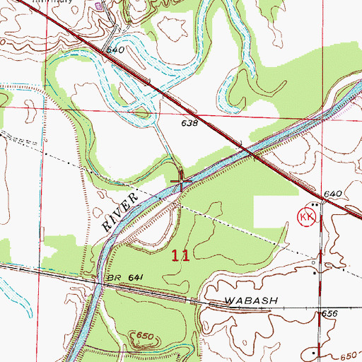 Topographic Map of Long Creek, MO