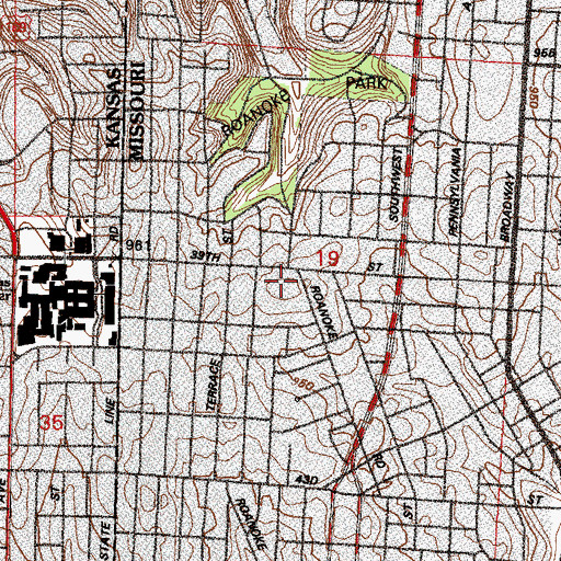 Topographic Map of Loretto Academy (historical), MO