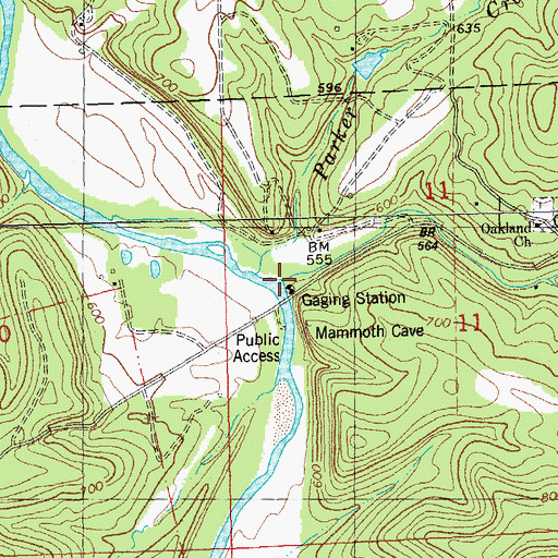 Topographic Map of Mammoth Creek, MO