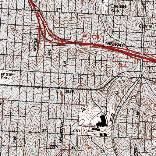 Topographic Map of W E B DuBois Learning Center, MO