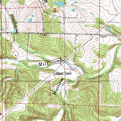 Topographic Map of Morgan Hollow, MO