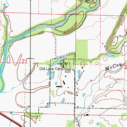 Topographic Map of Lake Cemetery, AR