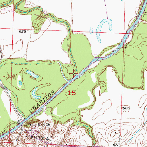 Topographic Map of Mussel Fork, MO