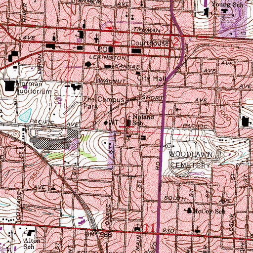 Topographic Map of Noland School, MO