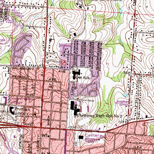 Topographic Map of Christian Ott Elementary School, MO