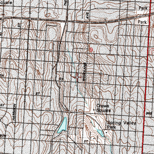 Topographic Map of Wendell Phillips School K - 8, MO