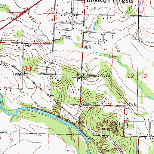 Topographic Map of Pleasant View Church, MO