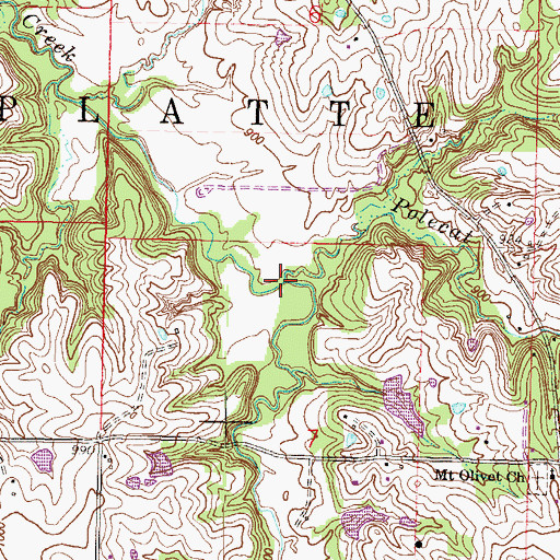 Topographic Map of Polecat Creek, MO