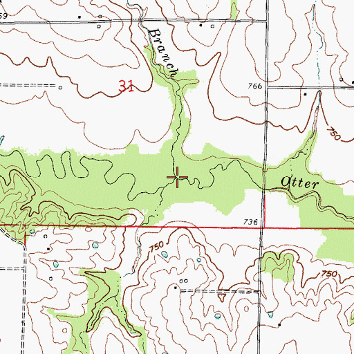 Topographic Map of Ram Branch, MO