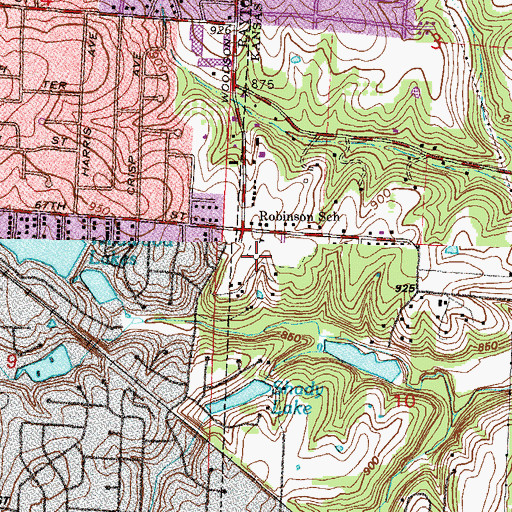 Topographic Map of Robinson Elementary School, MO