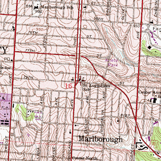 Topographic Map of Saint Augustines School, MO