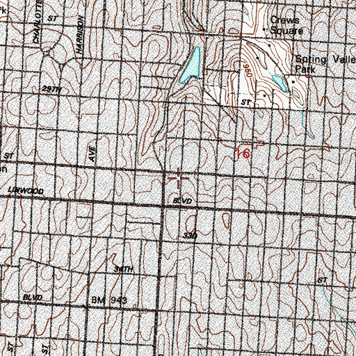 Topographic Map of Saint Vincents Academy, MO