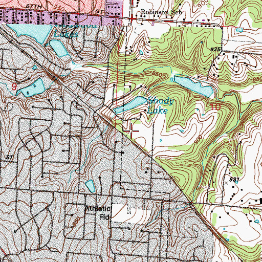 Topographic Map of Shady Lake, MO