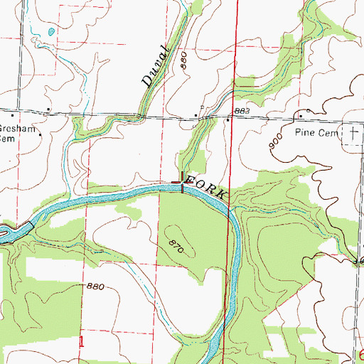 Topographic Map of Slater Branch, MO