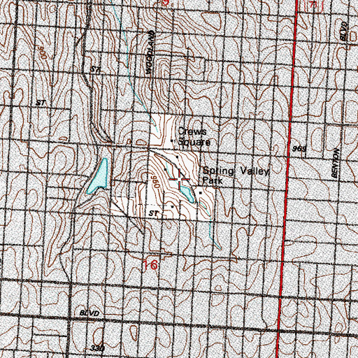 Topographic Map of Spring Valley Park, MO