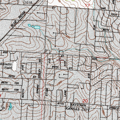Topographic Map of Spring Valley Elementary School, MO