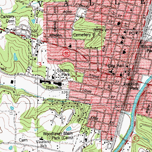 Topographic Map of Spross Park, MO