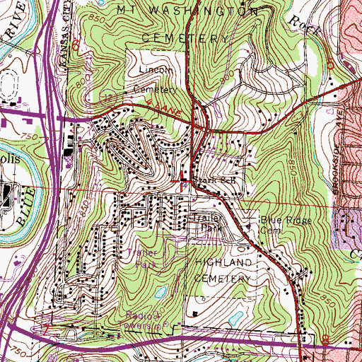 Topographic Map of Stark School, MO