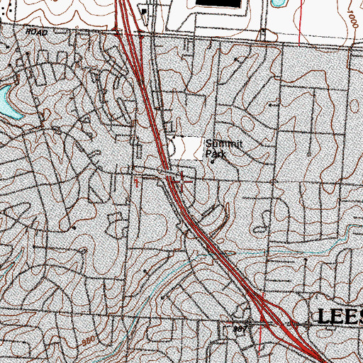 Topographic Map of Summit Park, MO