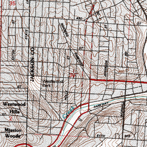 Topographic Map of Swinney - Volker Elementary School, MO