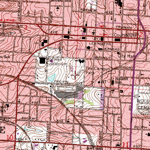 Topographic Map of The Campus Park, MO