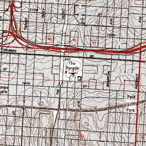Topographic Map of The Parade, MO