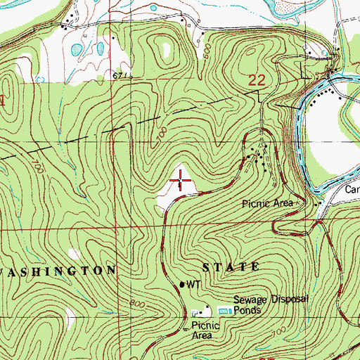 Topographic Map of Thunderbolt C C C Camp, MO