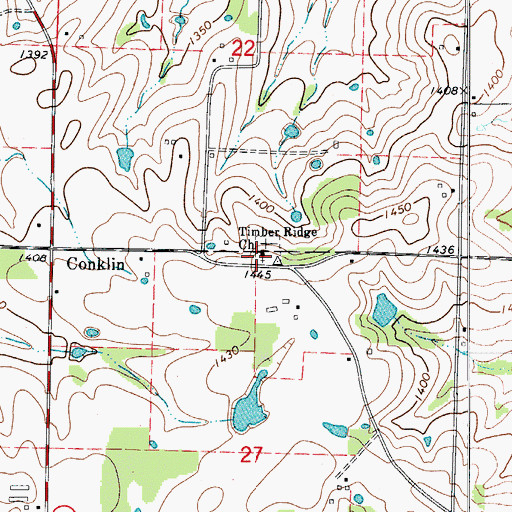 Topographic Map of Timber Ridge Church, MO