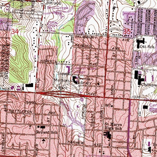 Topographic Map of Truman Library, MO