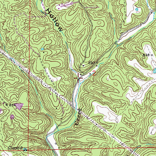 Topographic Map of Turner Hollow, MO