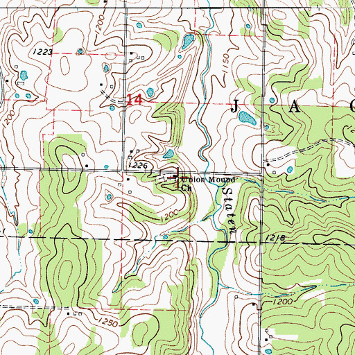 Topographic Map of Union Mound Church, MO