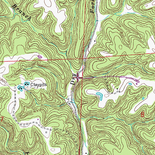 Topographic Map of Utch Branch, MO