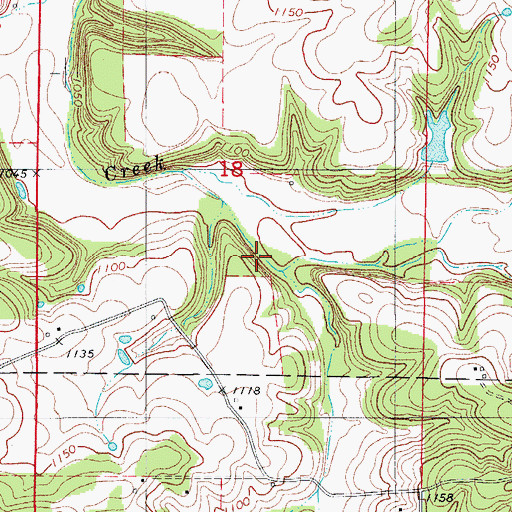 Topographic Map of Walker Branch, MO