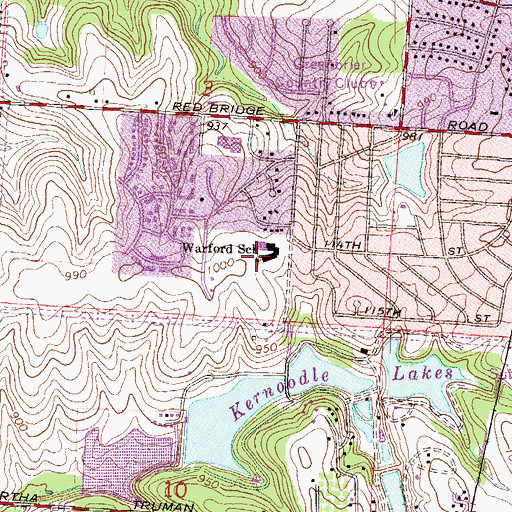 Topographic Map of Warford Elementary School, MO