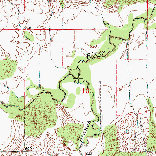 Topographic Map of Weldons Branch, MO