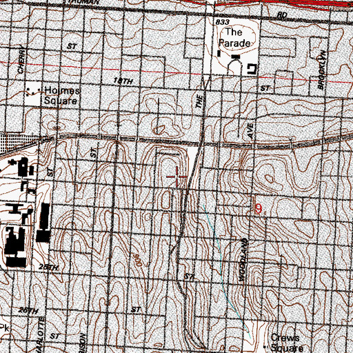 Topographic Map of Western Bible College, MO